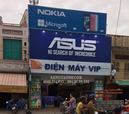 Thi công hệ thống bảng hiệu quảng cáo điện thoại máy tính ASUS Việt Nam